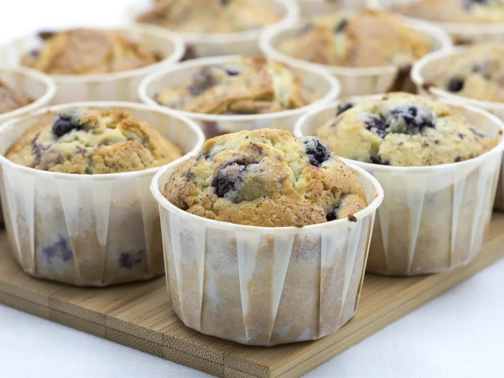 muffins aux myrtilles et aux noix de pécan