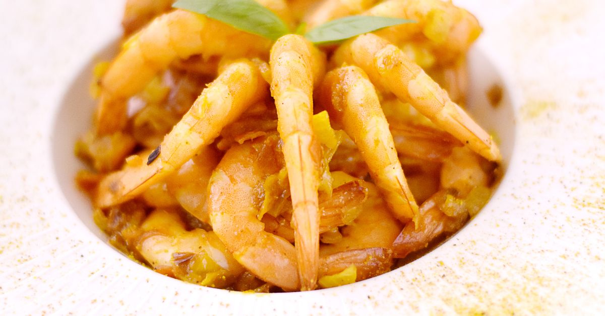 Curry de crevettes (Sud de l'Inde) : recette de Curry de crevettes (Sud