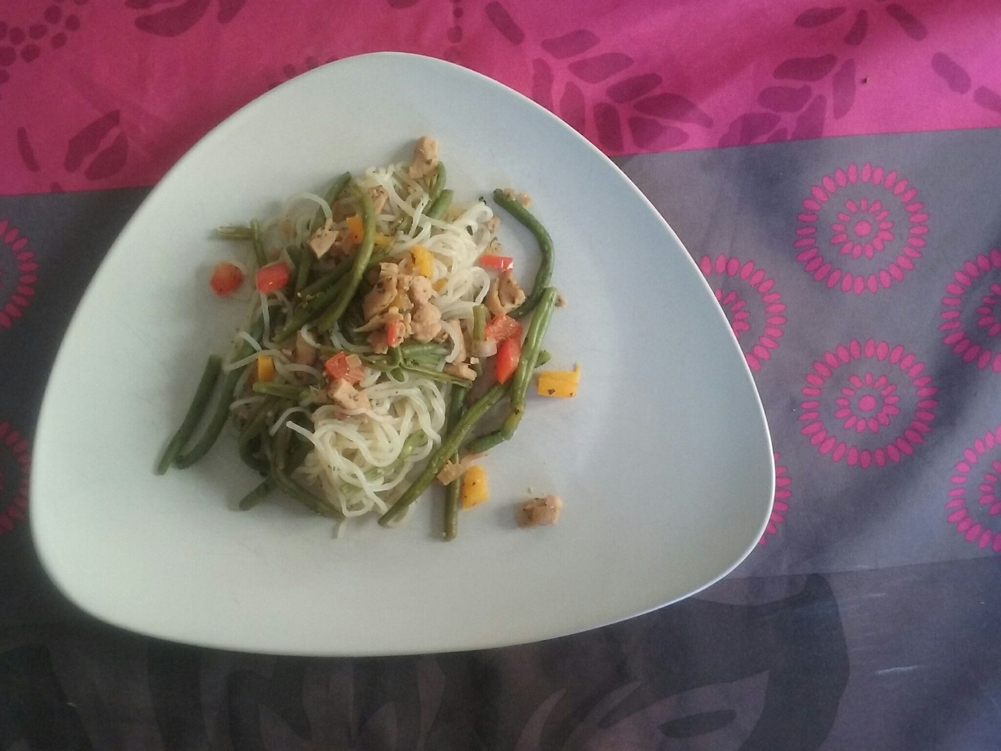 Pâtes Konjac à l'émincé de soja Recette de Pâtes Konjac à l'émincé de