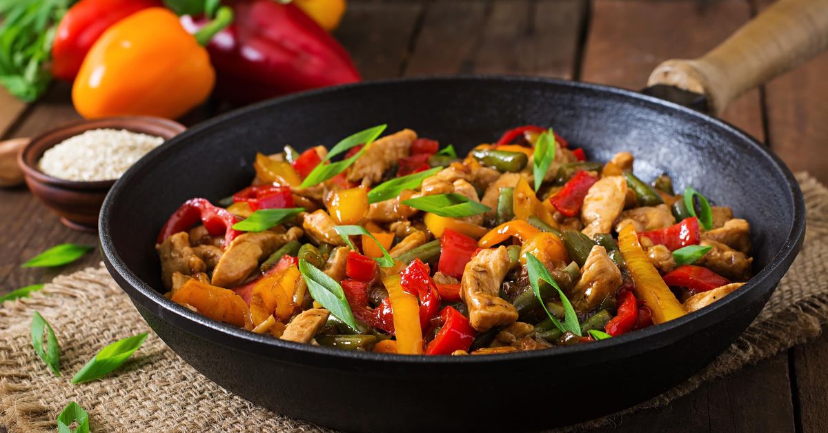 Wok de poulet poivron à l'asiatique : recette de Wok de poulet poivron