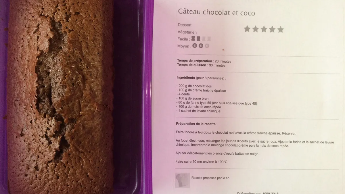 Gateau Chocolat Coco Nos Delicieuses Recettes De Gateau Chocolat Coco