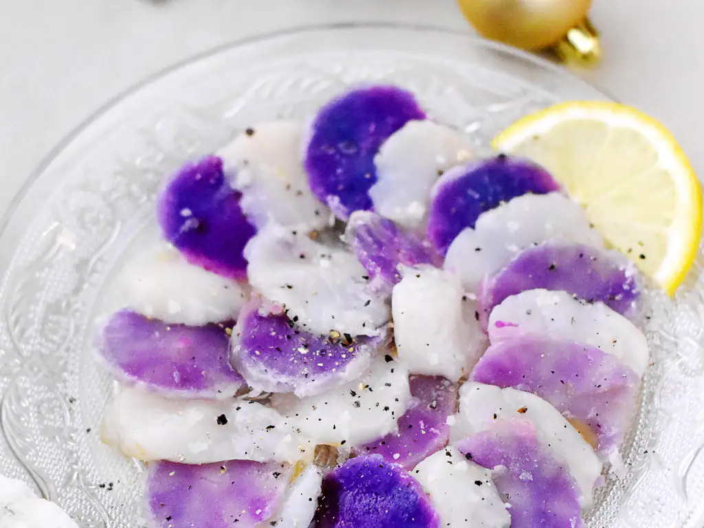 carpaccio de vitelottes et st jacques