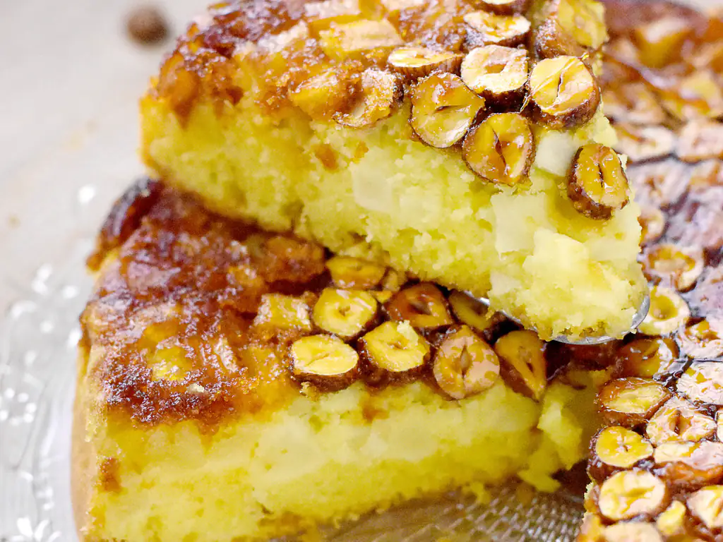 gâteau renversé pommes noisettes