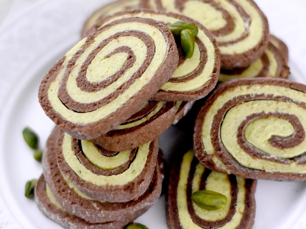 biscuits spirales cacao pistache
