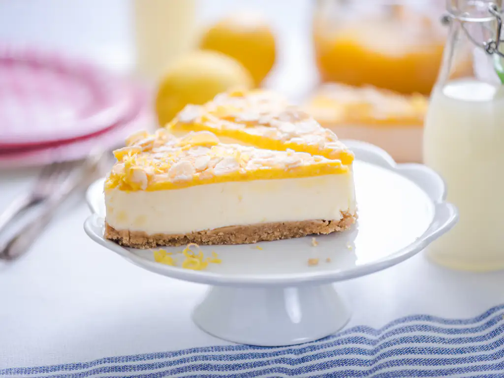 tarte au fromage blanc, citron et amandes