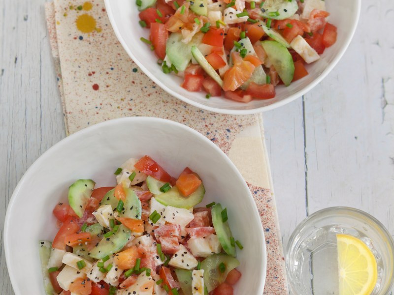 Salade Trois Couleurs Pomme Tomate Et Concombre Recette De