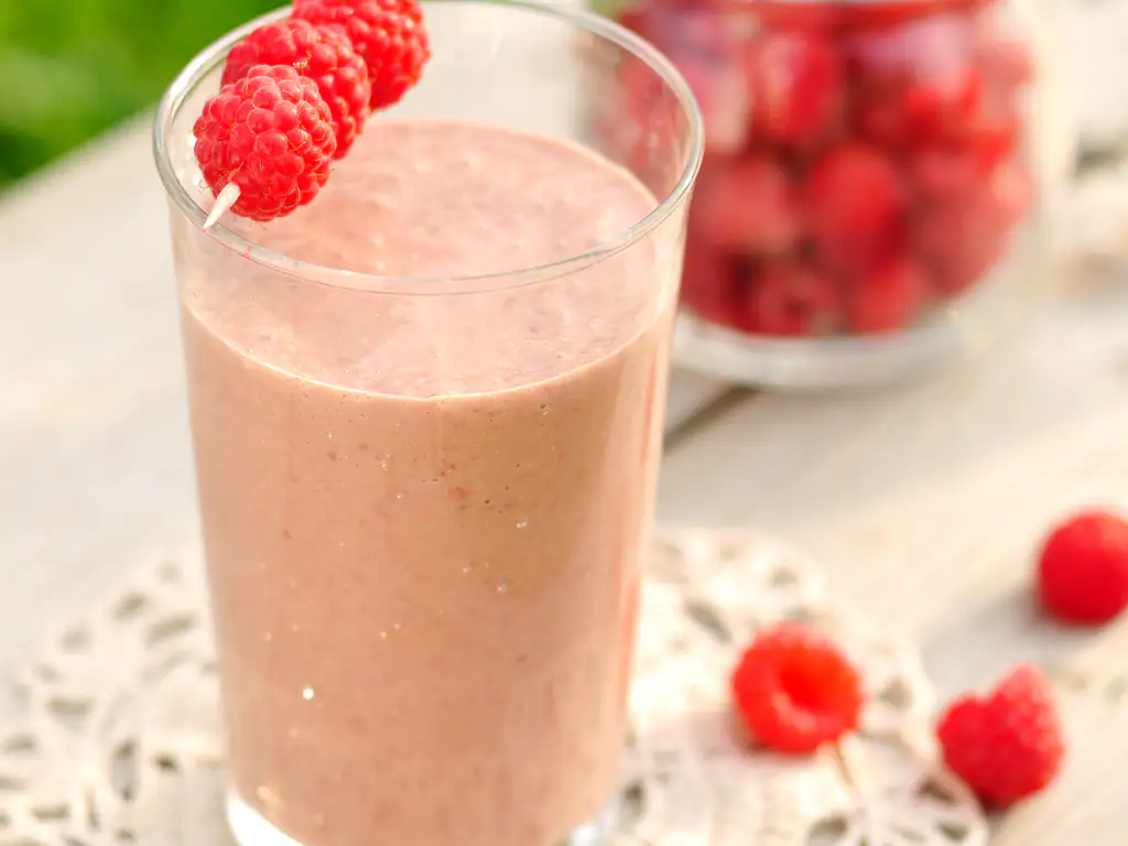 smoothies framboise et chocolat