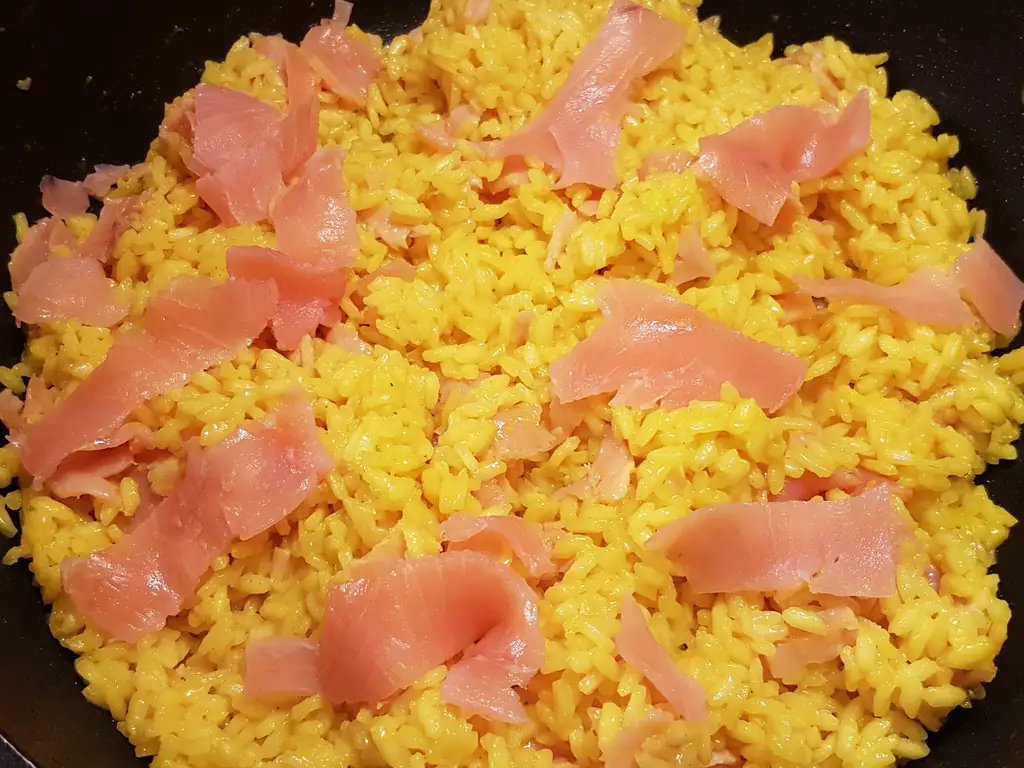 risotto safrané au saumon