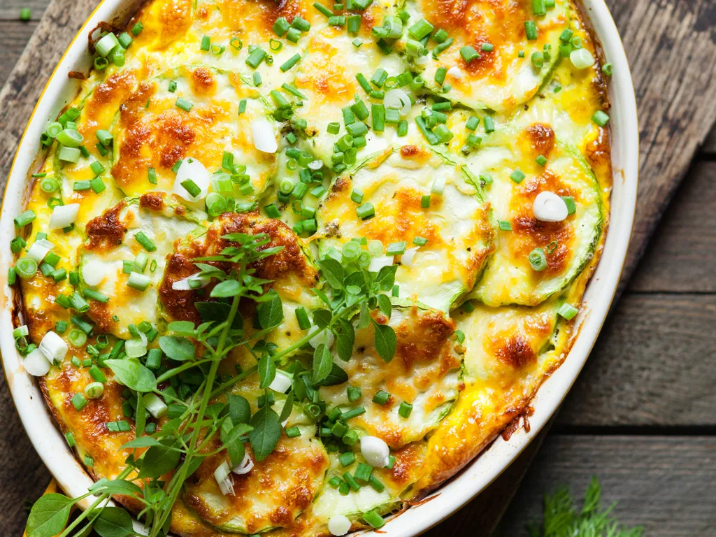 gratin de courgette aux lardons