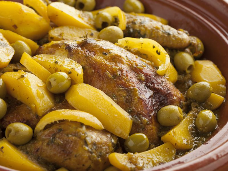 Poulet Aux Olives Et Citrons Confits Maroc Recette De Poulet