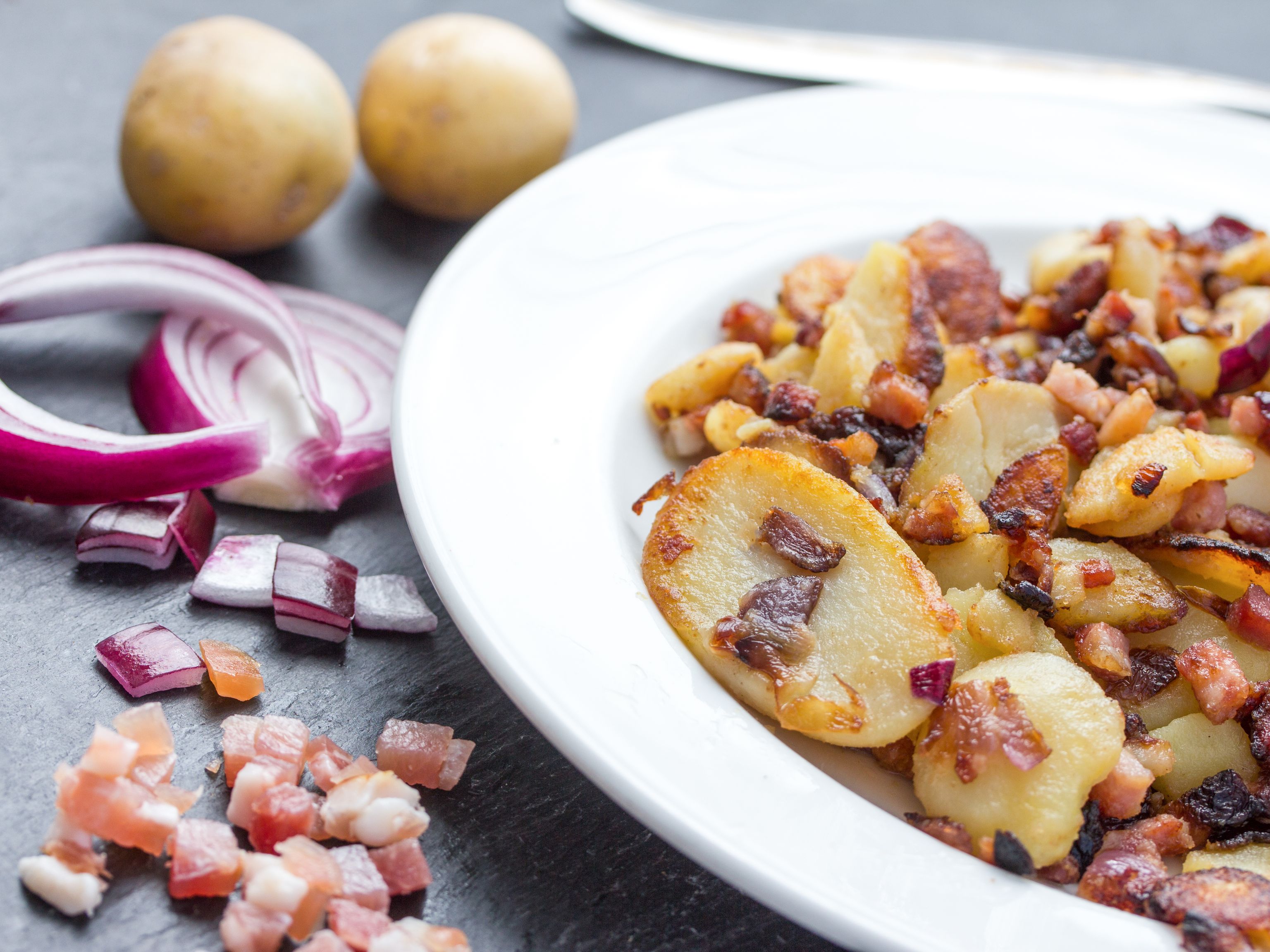 Pommes de terre aux petits lardons à ma façon Recette de Pommes de