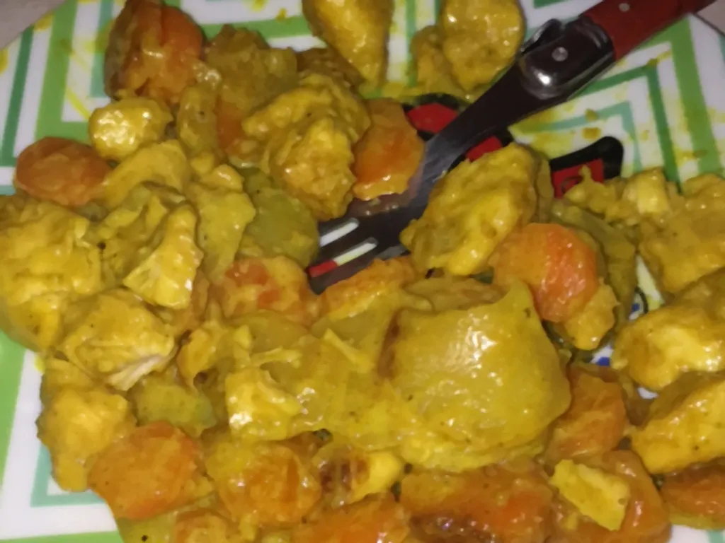 poulet aux carottes et à la crème de curry