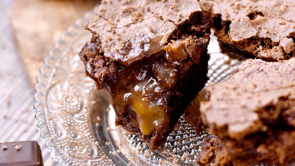 Brownie marbré chocolat caramel au beurre salé : Recette de