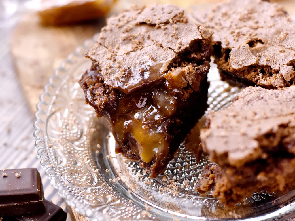 Brownie marbré chocolat caramel au beurre salé : Recette de