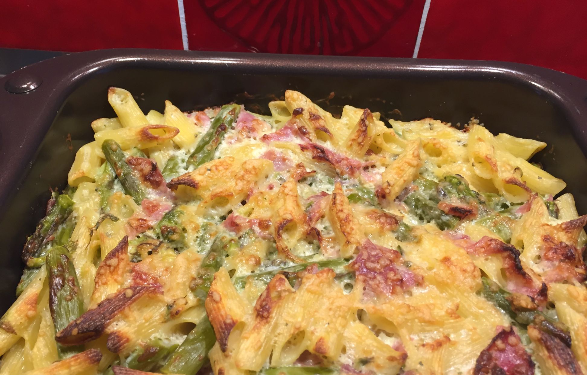 Gratin de pâtes aux asperges vertes Recette de Gratin de pâtes aux