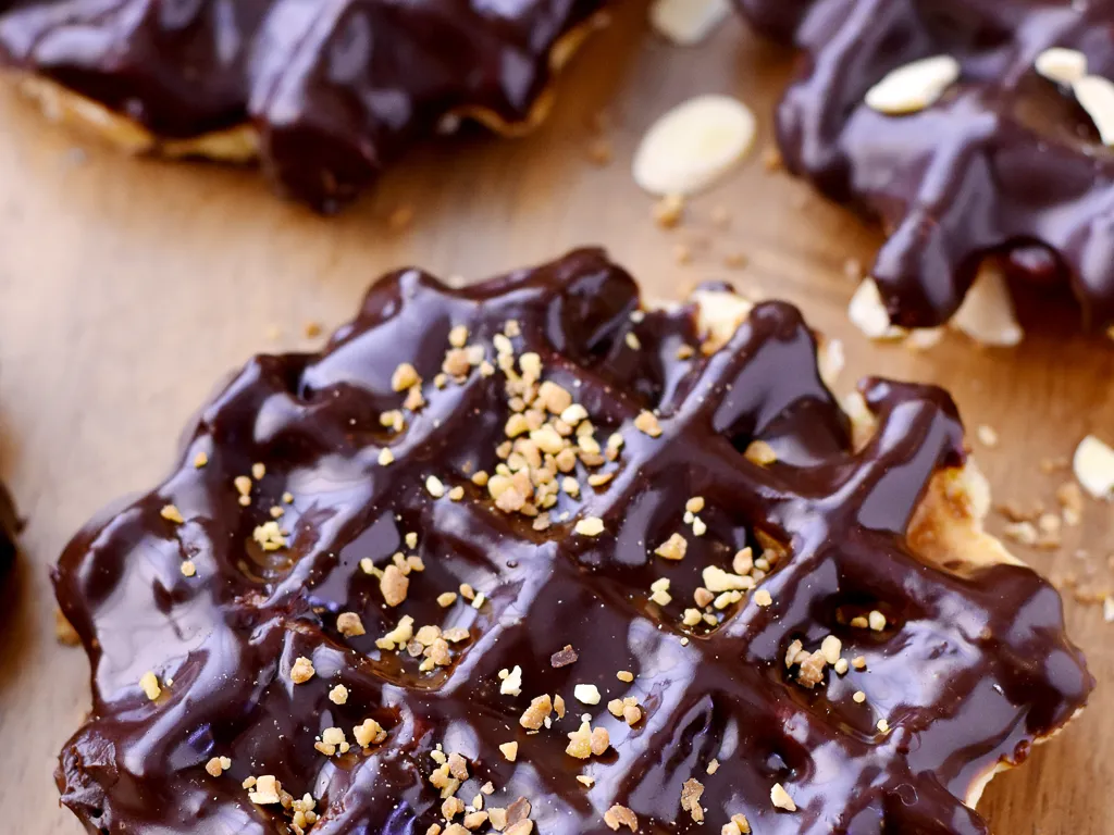 gaufre de liège nappée au chocolat