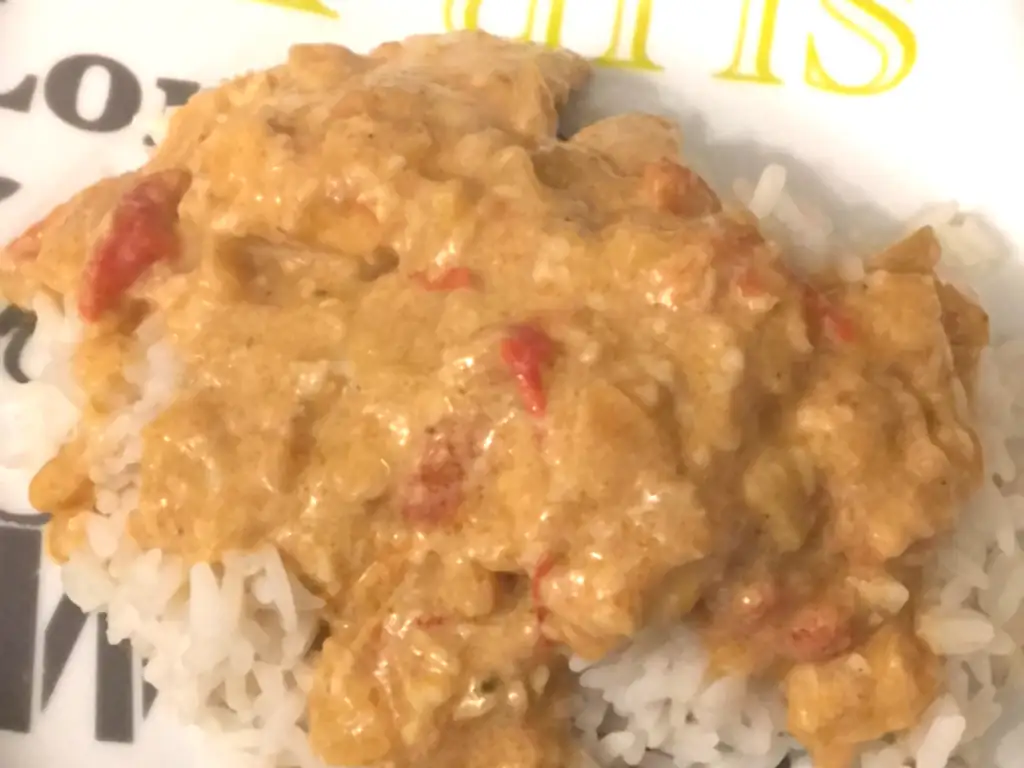 poulet au curry et a la noix de coco...
