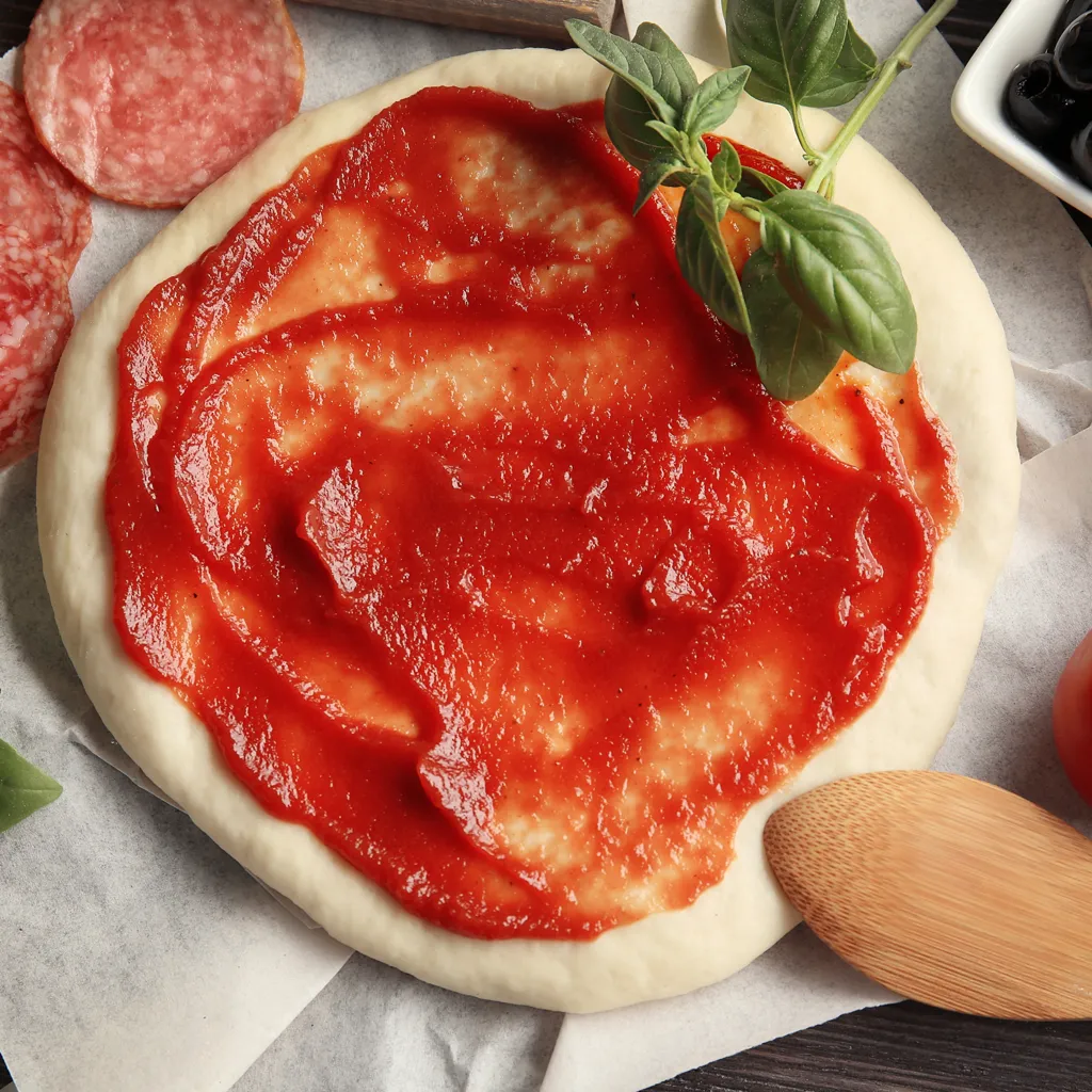 Dans une pizza, des pâtes, un mijotéLe coulis de tomates est