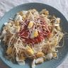Spaghettis à la tomate, aux œufs et au parmesan