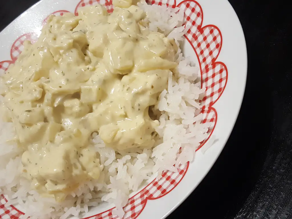 reste de volaille au riz et à la crème