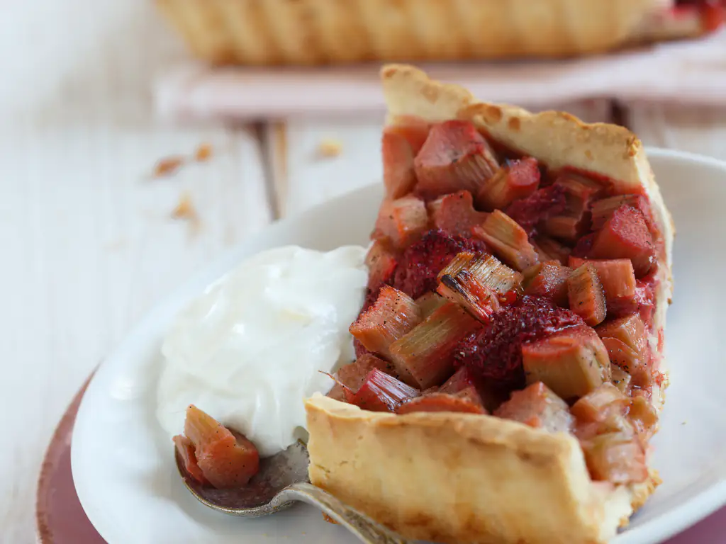 tarte à la rhubarbe et à la vanille