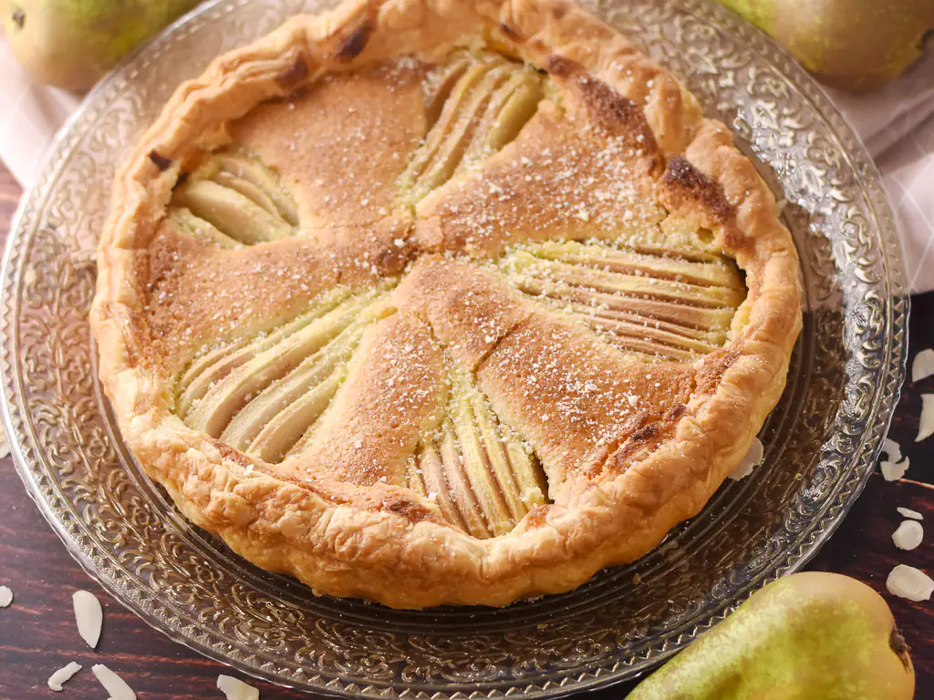 tarte frangipane aux poires et au chocolat
