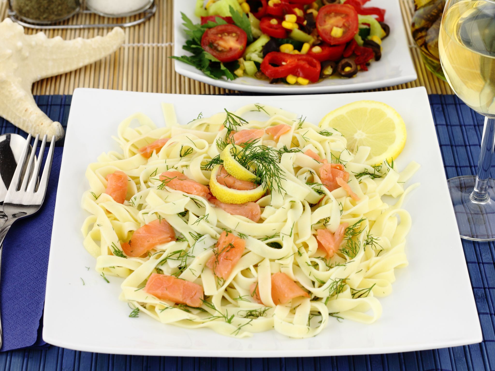 Pâtes au saumon fumé à la vince Recette de Pâtes au saumon fumé à la