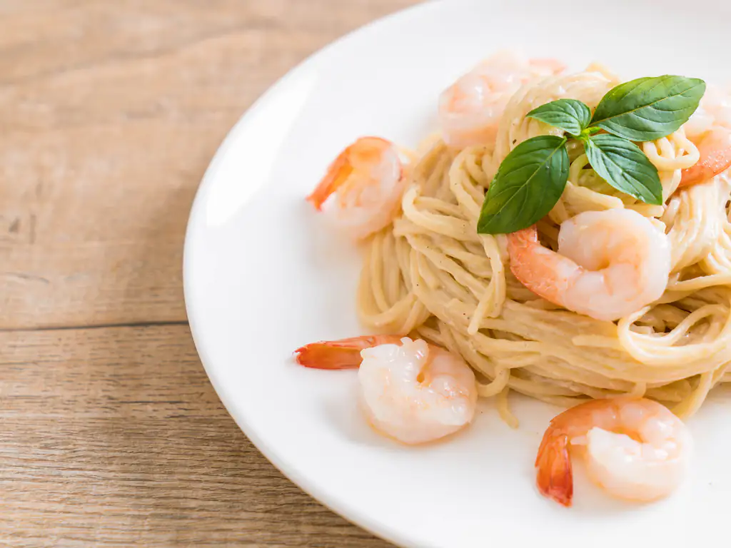 gambas aux spaghetti