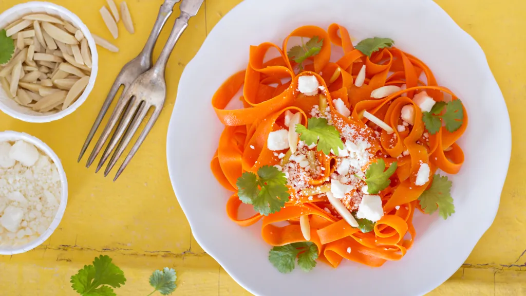 Tagliatelles de courgettes et carottes 