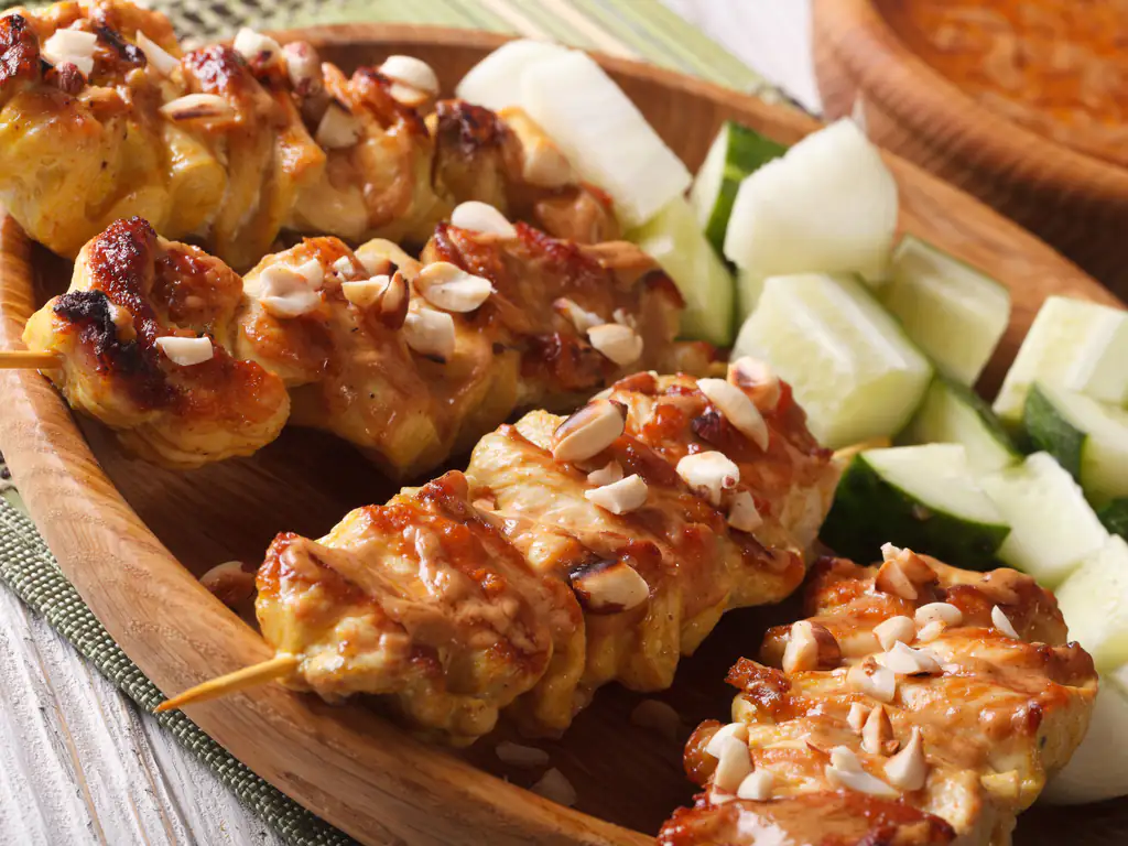 brochettes express poulet satay