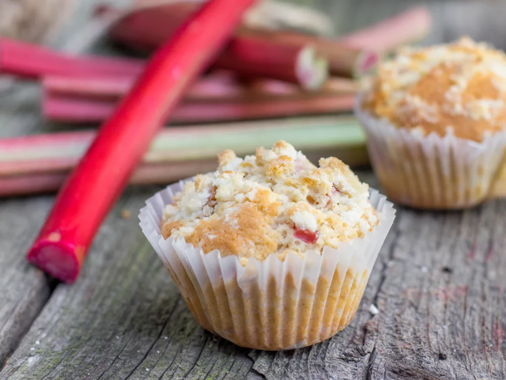 muffins à la rhubarbe