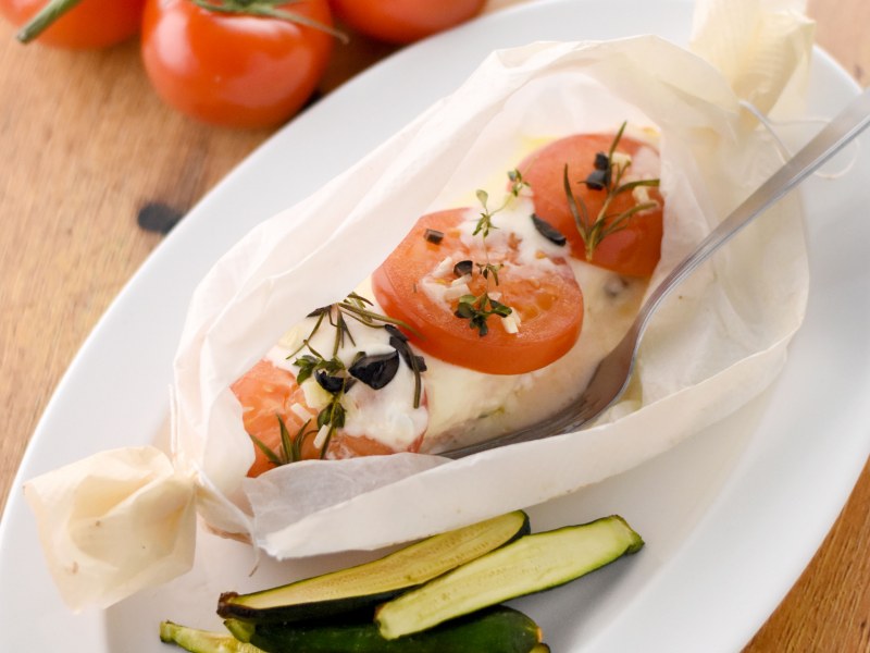 Papillote De Saumon A La Mozzarella Recette De Papillote De