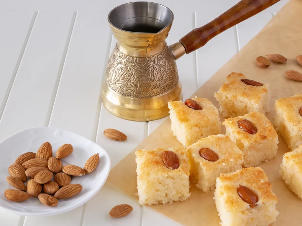 gâteau de semoule libanais à la rose (namoura)