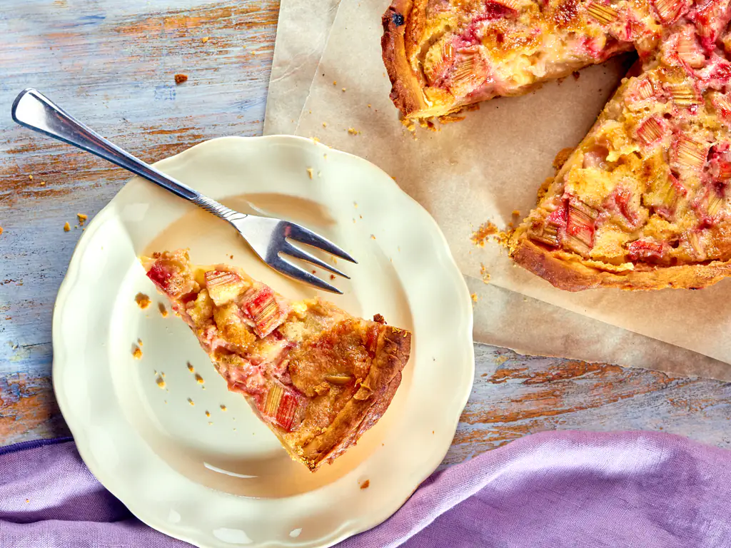 tarte normande à la rhubarbe