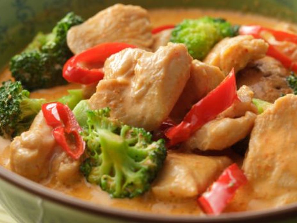 Poulet chinois au curry coco, légumes et riz - Recette