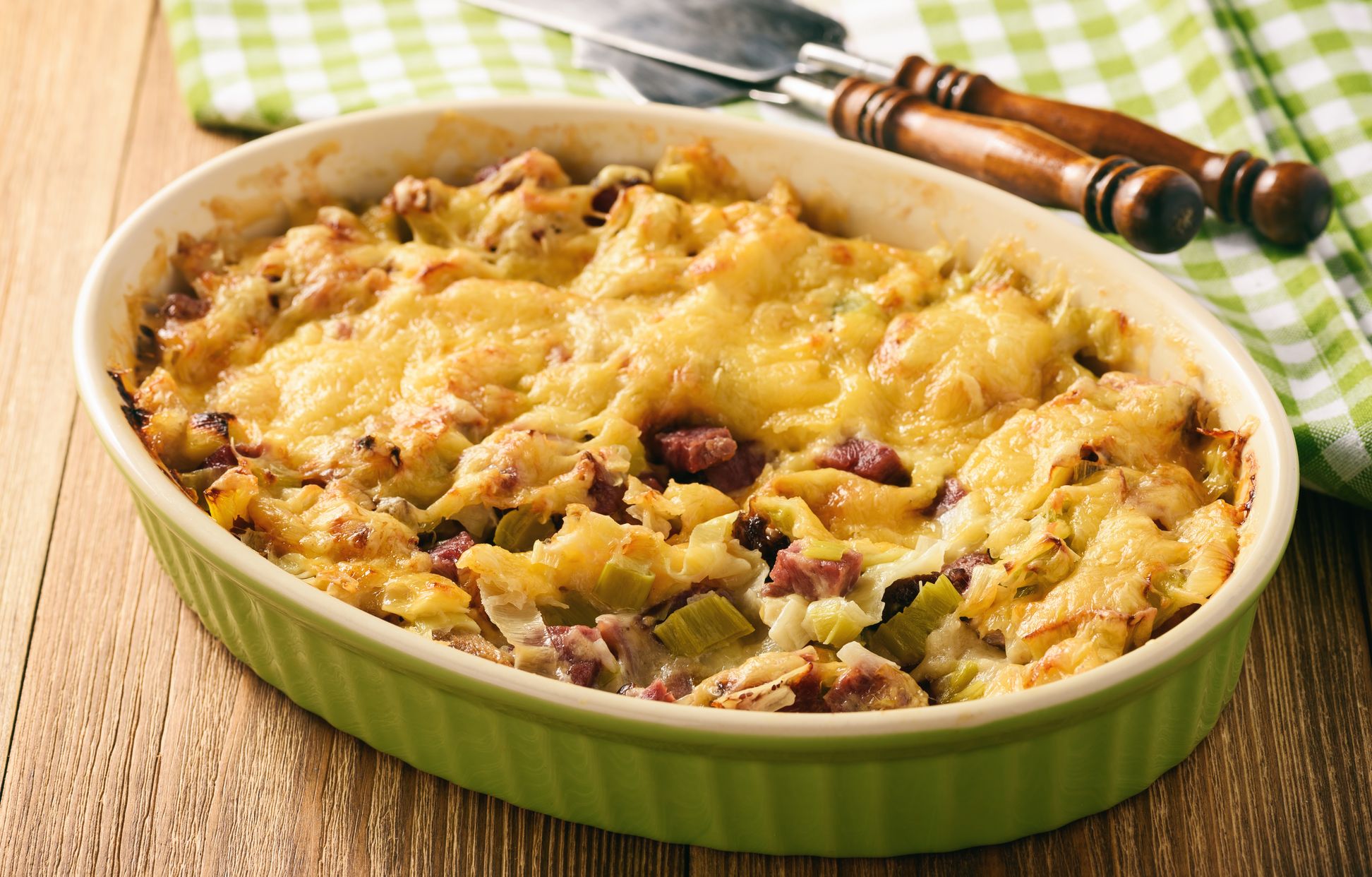 Gratin aux lardons et aux légumes Recette de Gratin aux lardons et