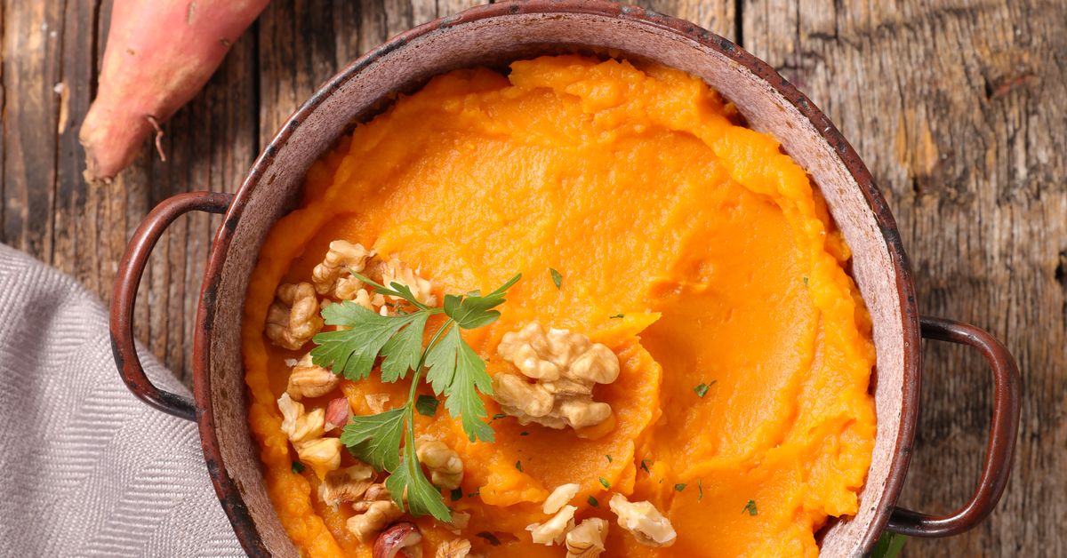 Puree De Patates Douces Au Lait De Coco Recette De Puree De Patates Douces Au Lait De Coco