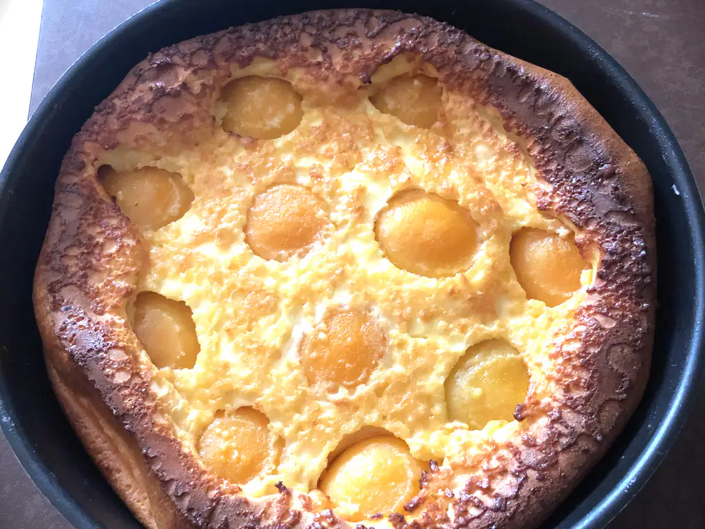 flan aux pêches en sirop