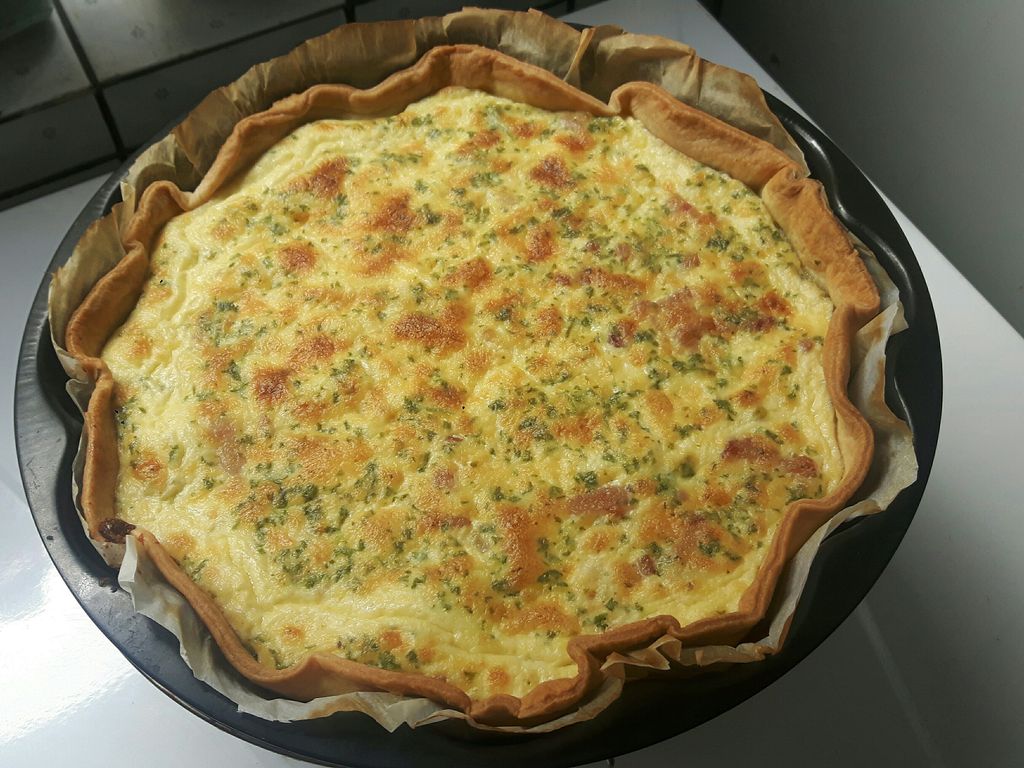 Quiche lardons et petits pois Recette de Quiche lardons et petits pois