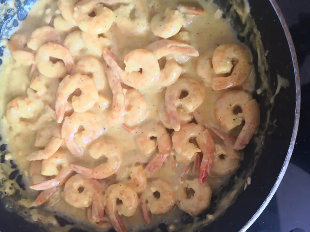 crevettes sauce curry