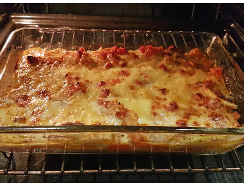 fenouils gratinés à la tomate et au jambon