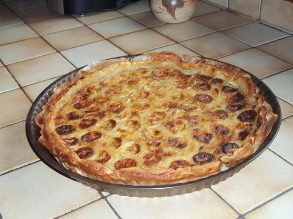 tarte à la rhubarbe et aux bananes