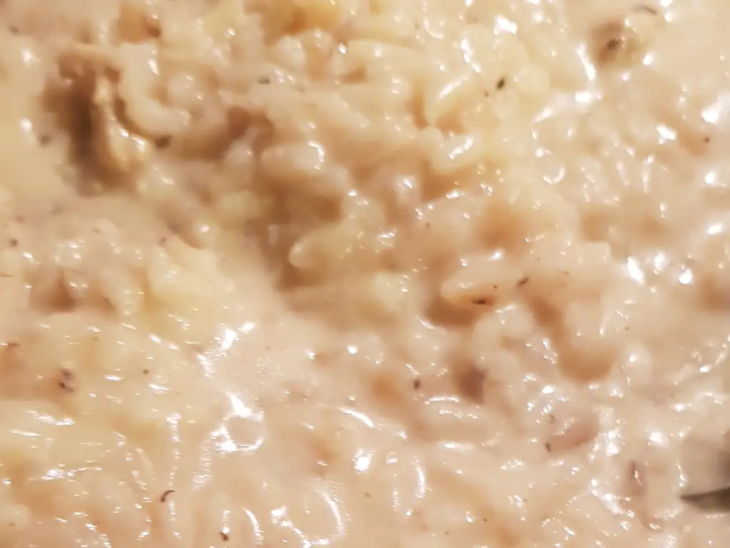risotto, poulet parmesan champignons