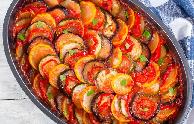 Backofen-Ratatouille mit Kräutern der Provence