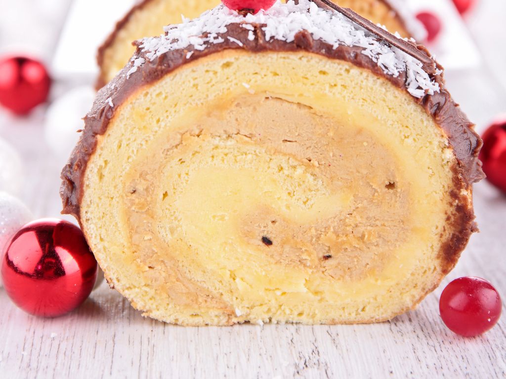 Bûche De Noël Crème Pâtissière Et Chocolat