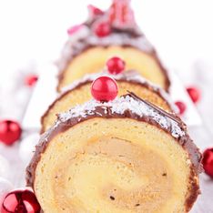 Bûche de Noël crème pâtissière et chocolat