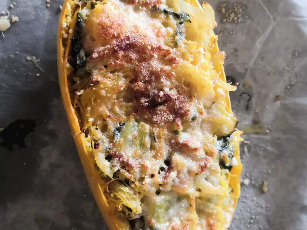 courge spaghetti aux blettes gratinées