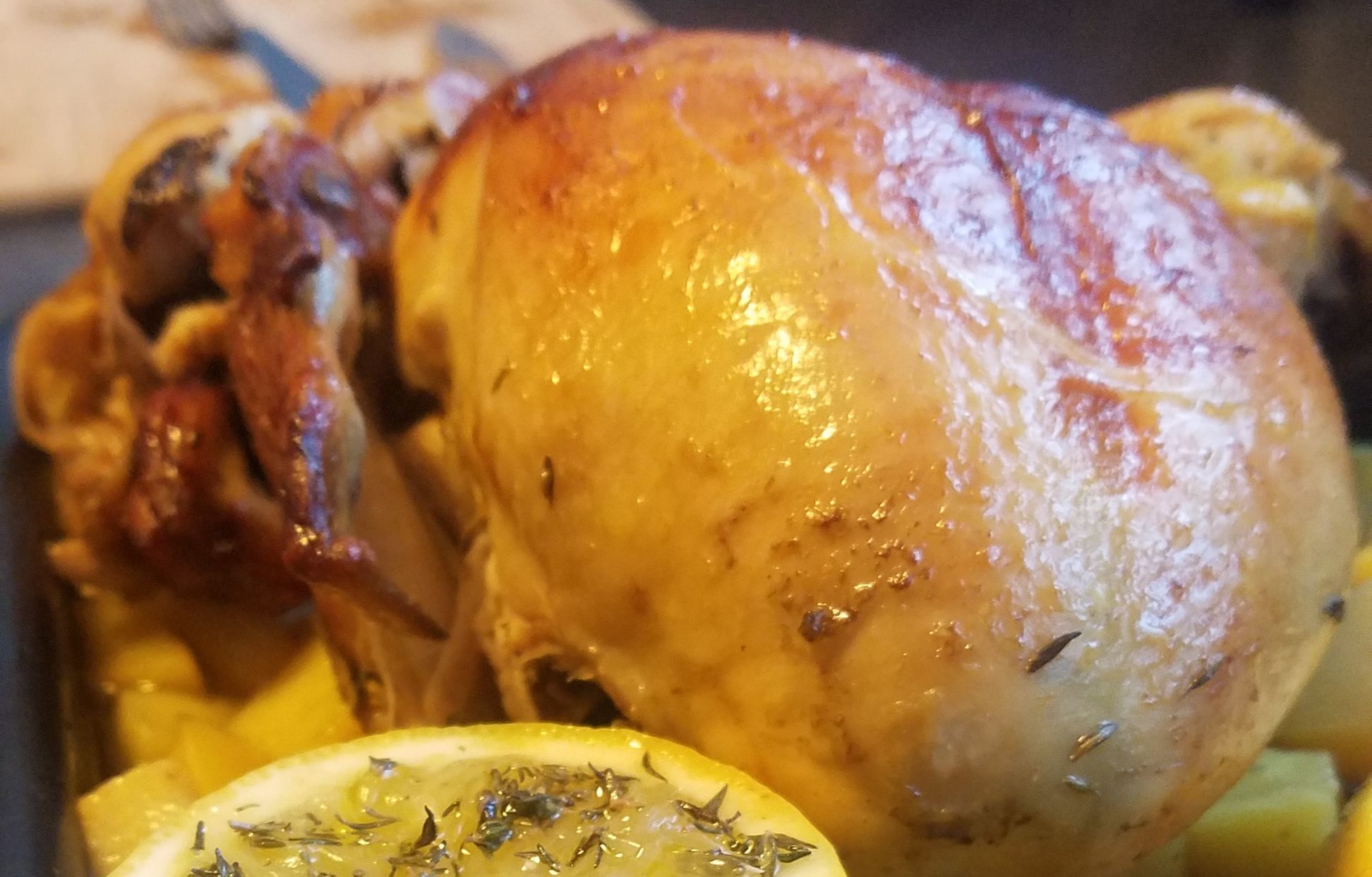 Poulet rôti citron/moutarde à la broche Recette de Poulet rôti citron/moutarde à la broche