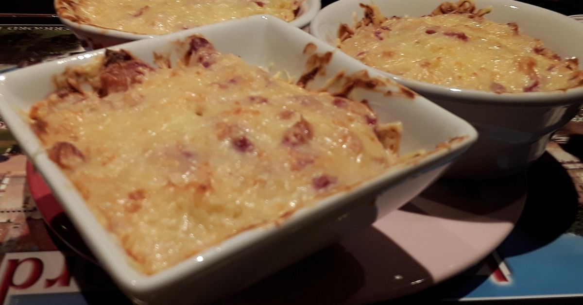 Ramequin de pommes de terres à la crème et aux lardons recette de Ramequin de pommes de terres