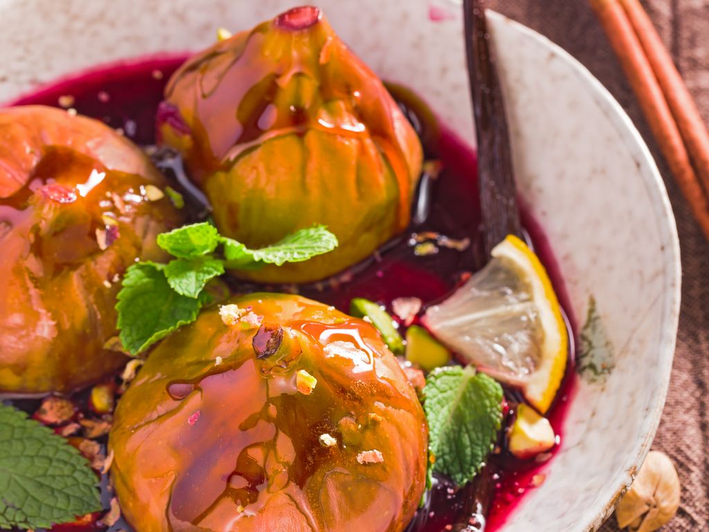 Figues confites au vin rouge au Companion Recette de Figues confites
